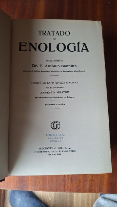 Tratado de enologia dr F A Sannino vinho vinificação