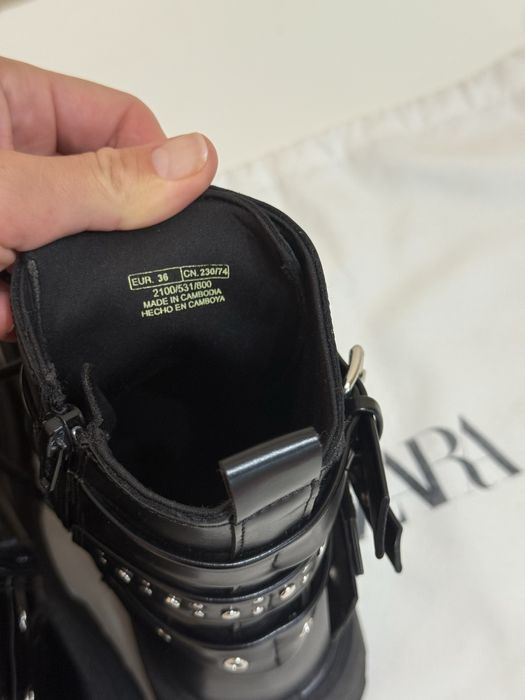 Ботинки Zara шкіра на дівчинку 37 розмір 23 см