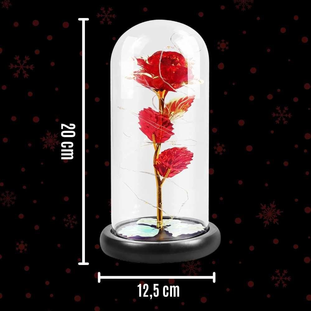 Wieczna róża w szkle świecąca LED Prezent na walentynki DZIEŃ KOBIET