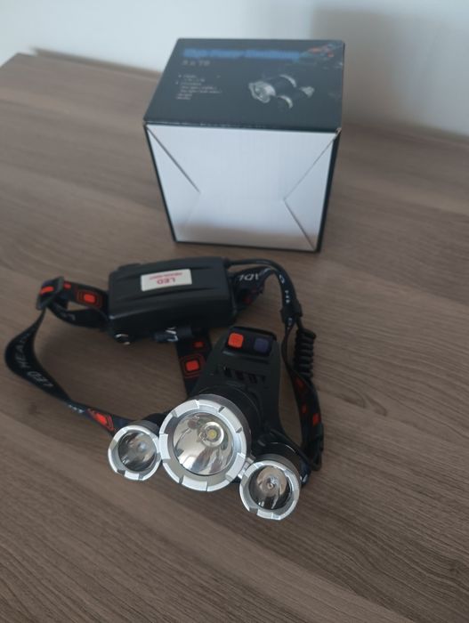 Latarka czołowa, na głowę, led, czołówka, mocna