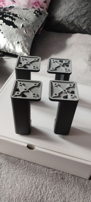 Nóżki nogi meblowe City metalowe czarne matowe nowoczesne