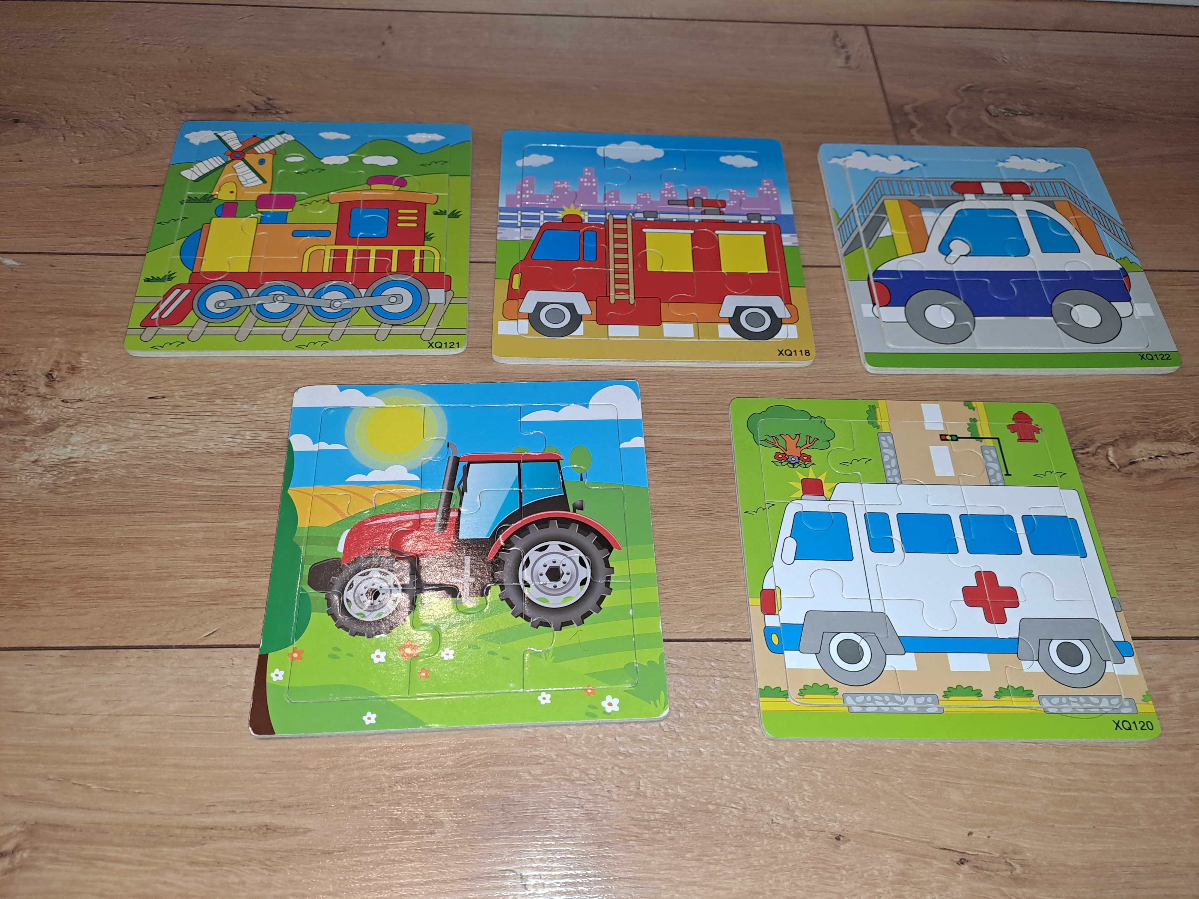Puzzle drewniane 9 elementów - 5 plansz