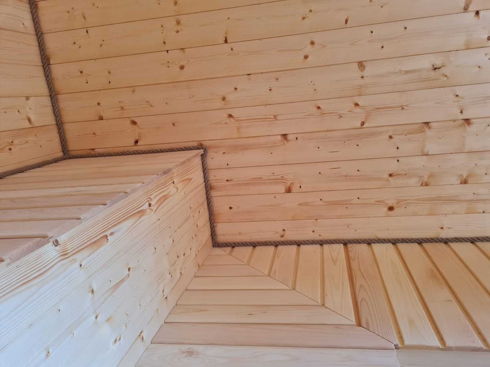 Sauna 2x4 z piecem elektrycznym lub tradycyjnym od ręki