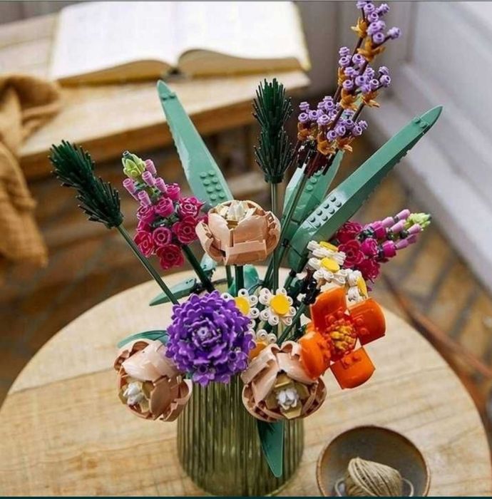 KLOCKI BUKIET KWIATÓW POLNYCH Duży Zestaw 856 ele Kwiaty do Wazonu