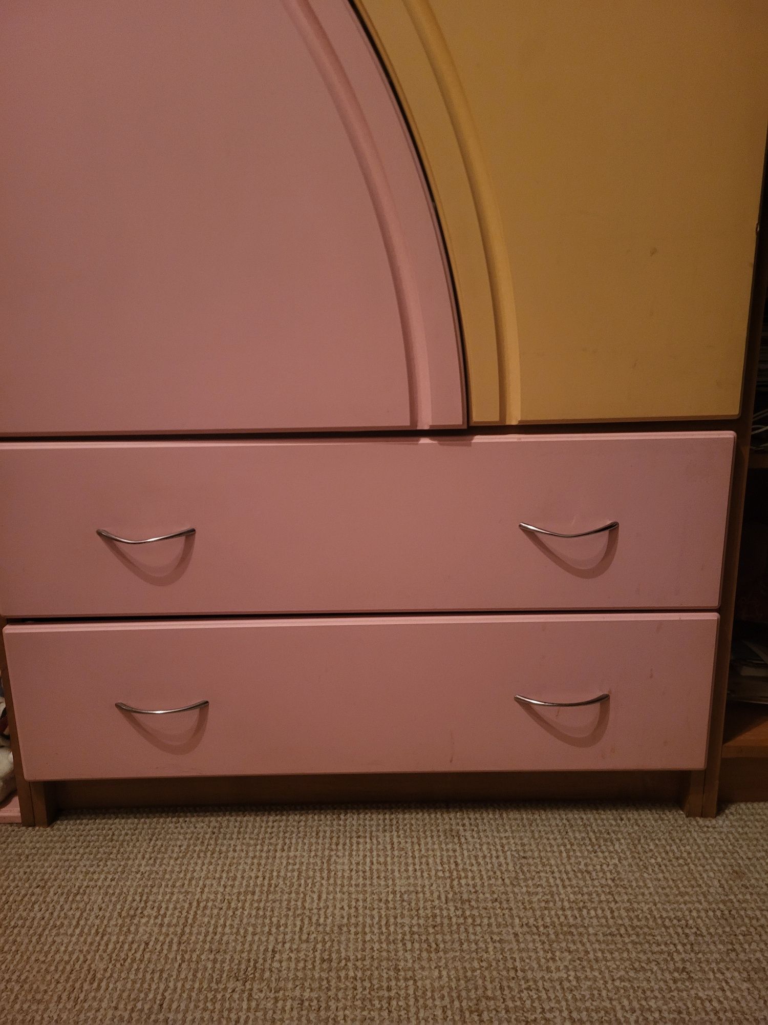 детская розовая эколь / шкаф/ стол