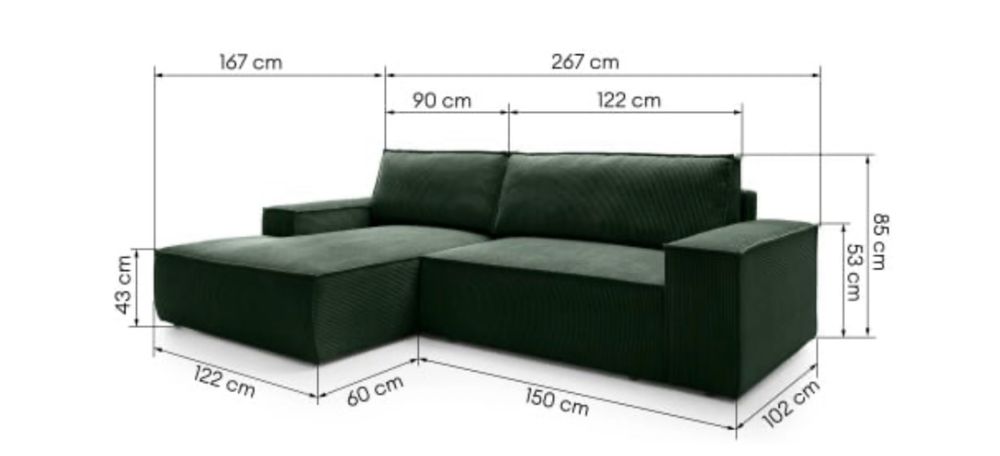 Narożnik w kolorze grafitowym Lectus z funkcja spania