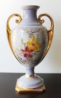 Antiga jarra em limoge com forma de taça pintada a mão de Alcobaça