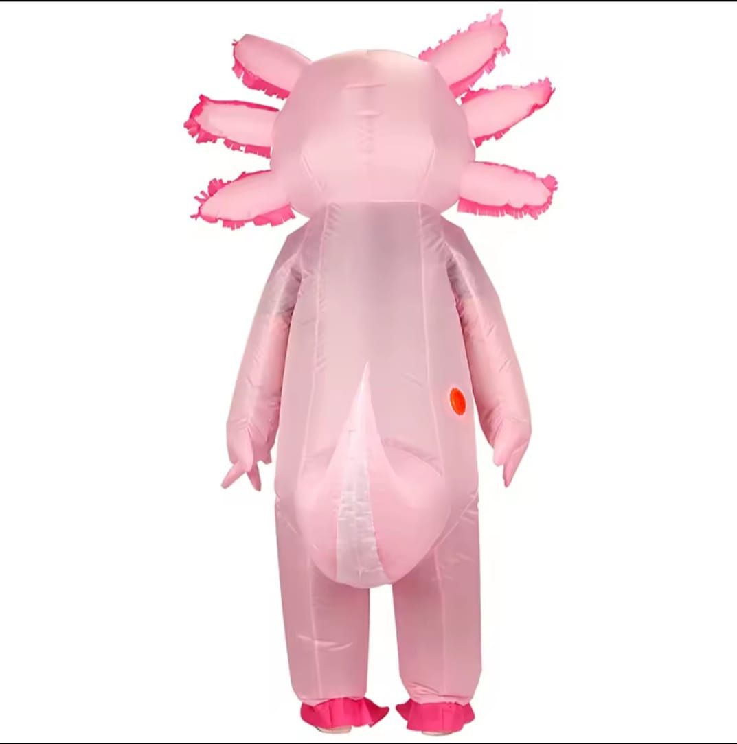 Dmuchany strój Axolotl Minecraft - różowa salamandra rozm. do 158cm