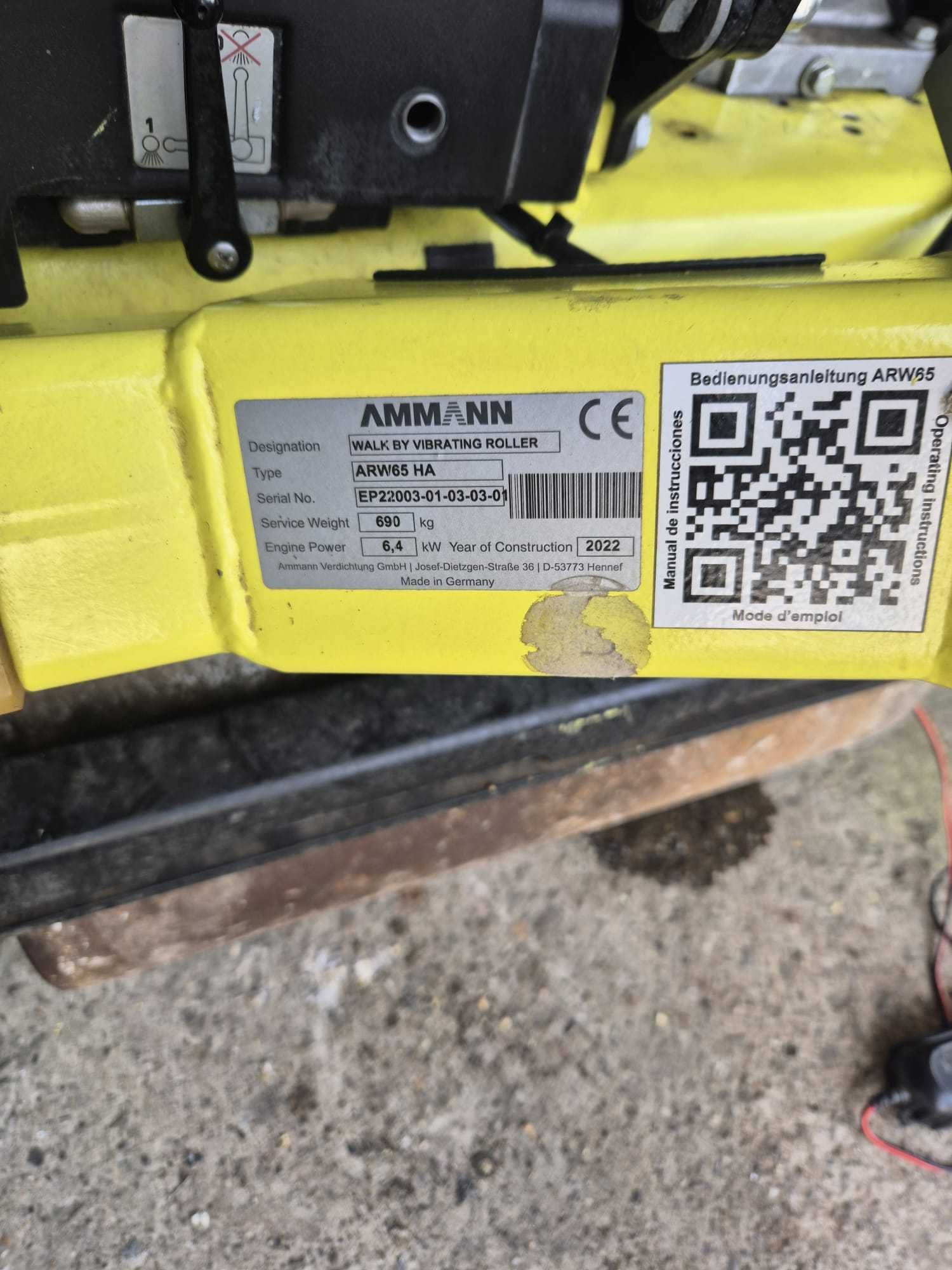 Walec wibracyjny prowadzony - AMMANN ARW 65 HA