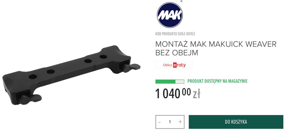 Łuszczek szyna Weaver TIKKA T3 Makucki Recknagel