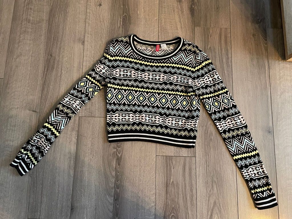 Sweterek wzorzysty H&M rozmiar XS stan bardzo dobry