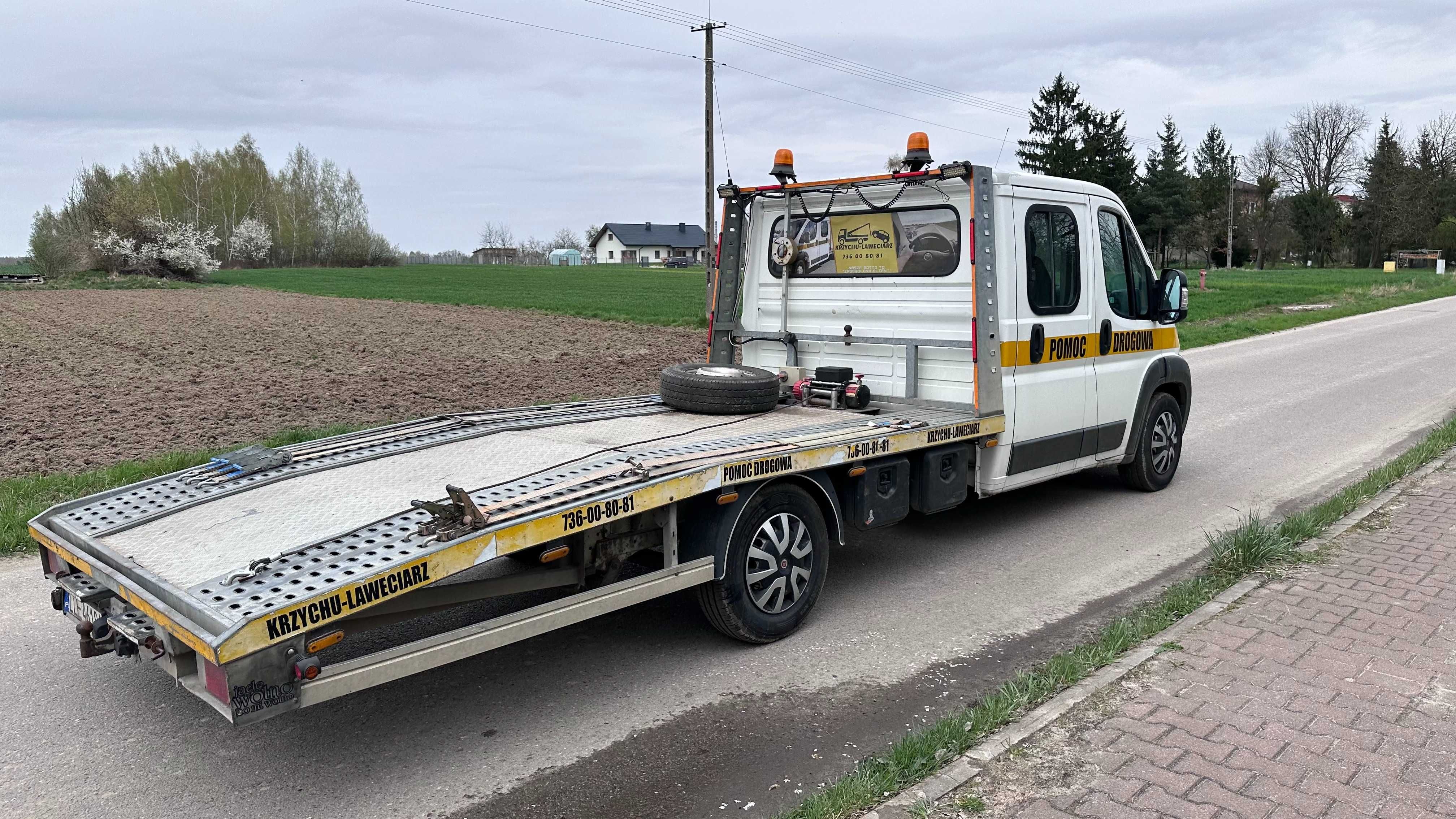 Autolaweta Laweta Fiat Ducato 2009 rok przewóz pojazdów 7 osobowy