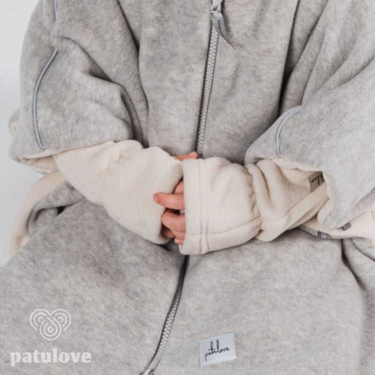 Nowe ponczo PATULOVE Bear Grey New 2024/2025 +MITENKI r.M 2-6lat