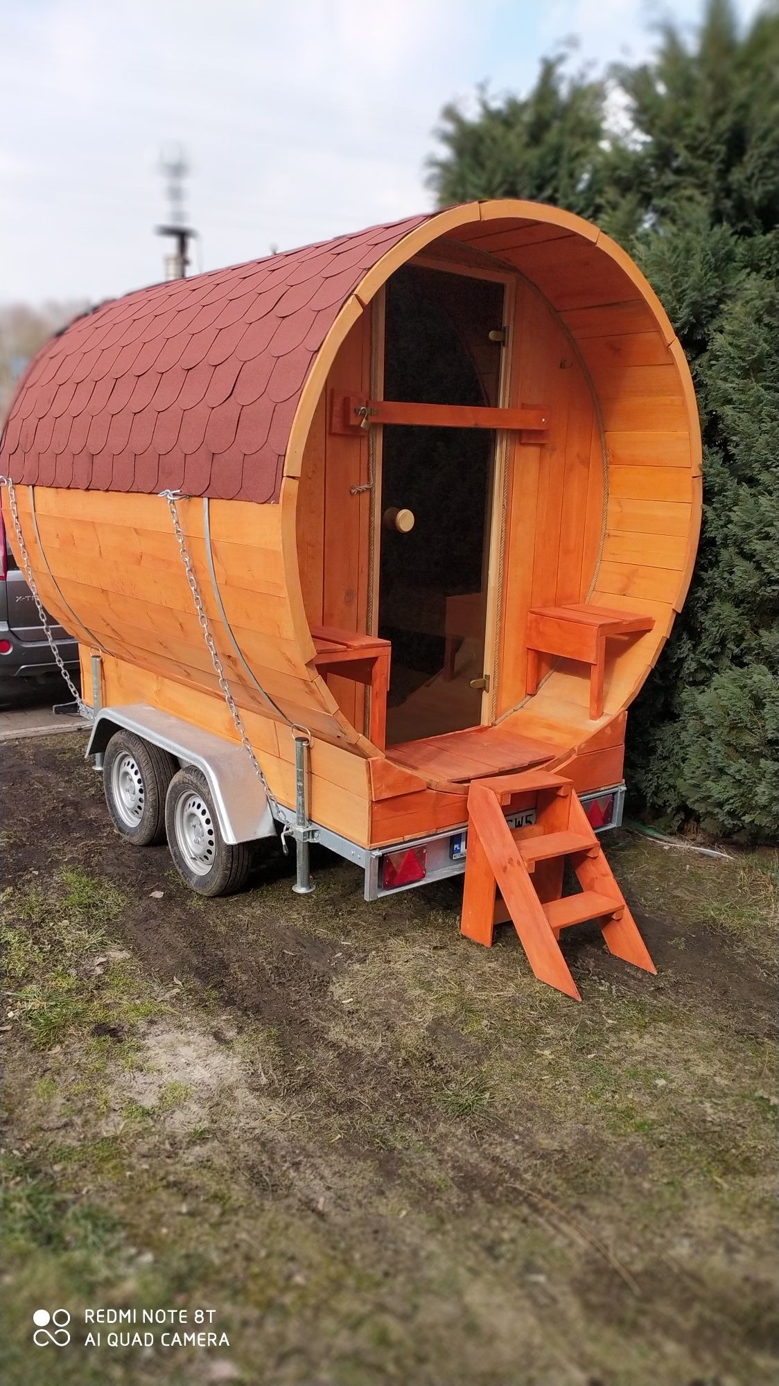 Sauna mobilna opalana drewnem do wynajecia długi weekend, impreza