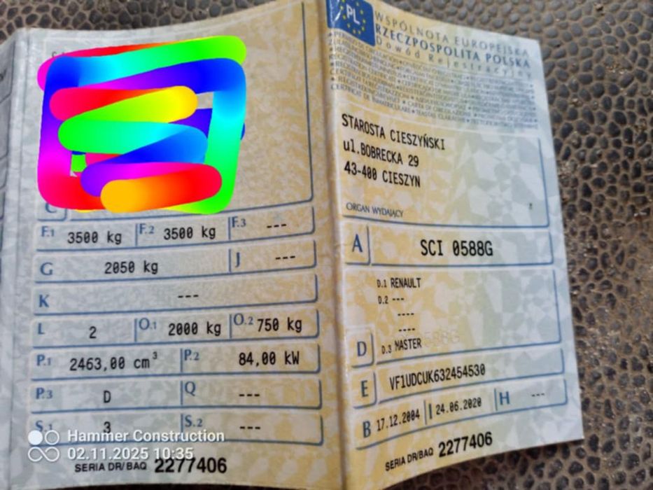 Samochód Renault Master