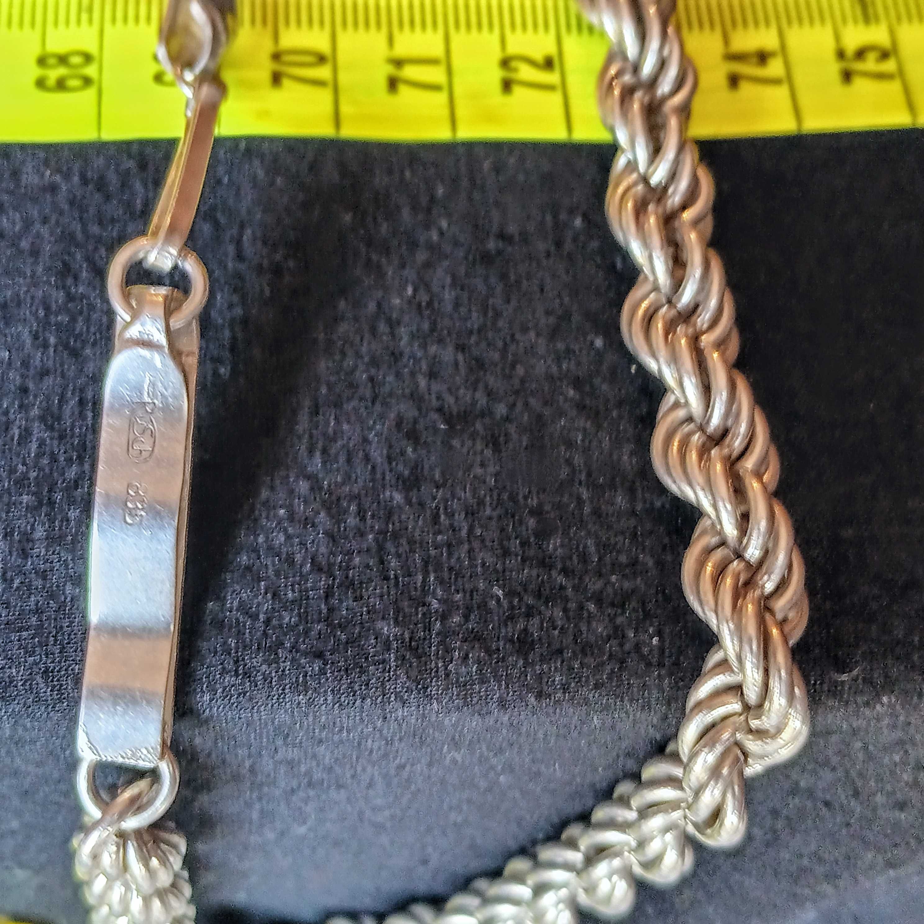 Gruby łańcuch srebrny pr. 925 splot Kordel - 110g, gr. 9mm