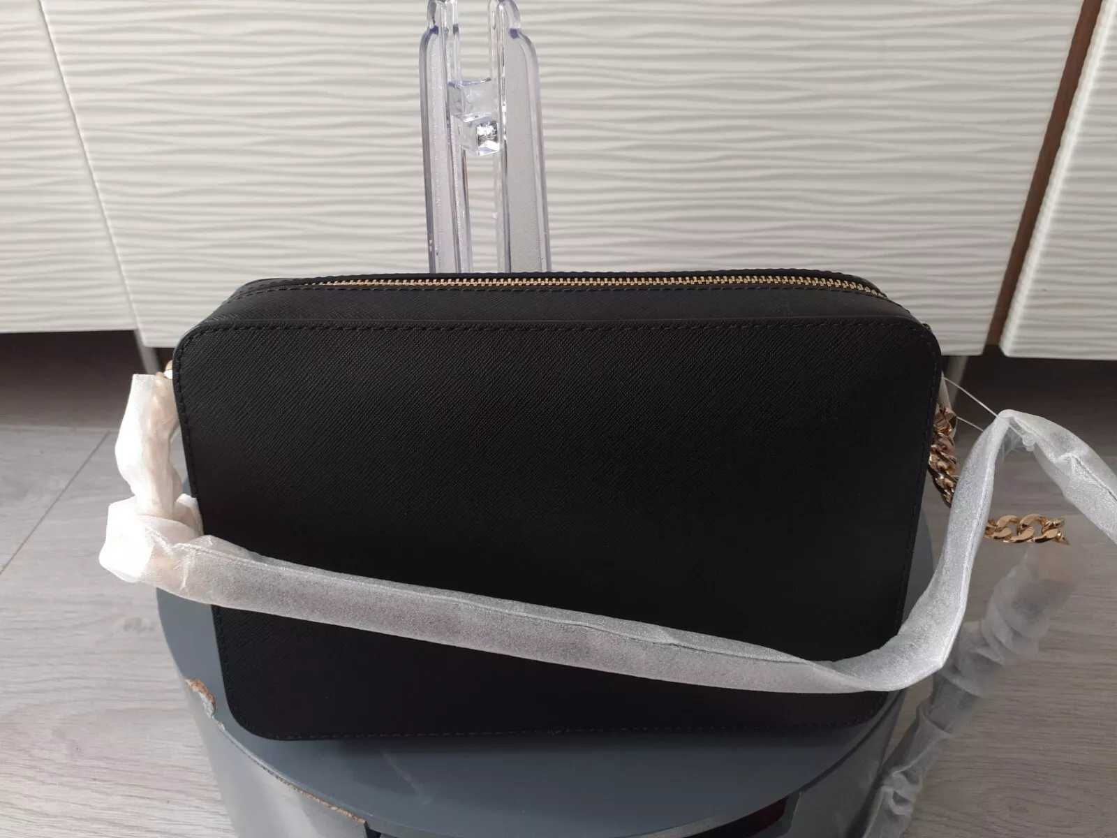 Шкіряна сумка через плече Michael Kors Jet Set оригінал чорна
