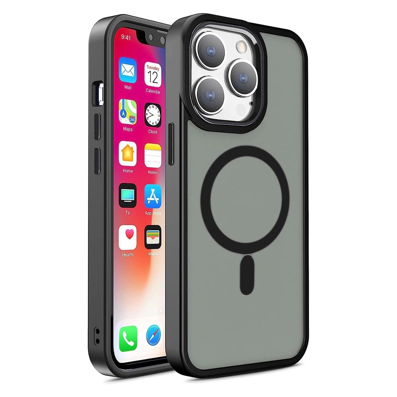 Magnetyczne Etui Z Magsafe Color Matte Case Do Iphone 15 Pro - Czarne