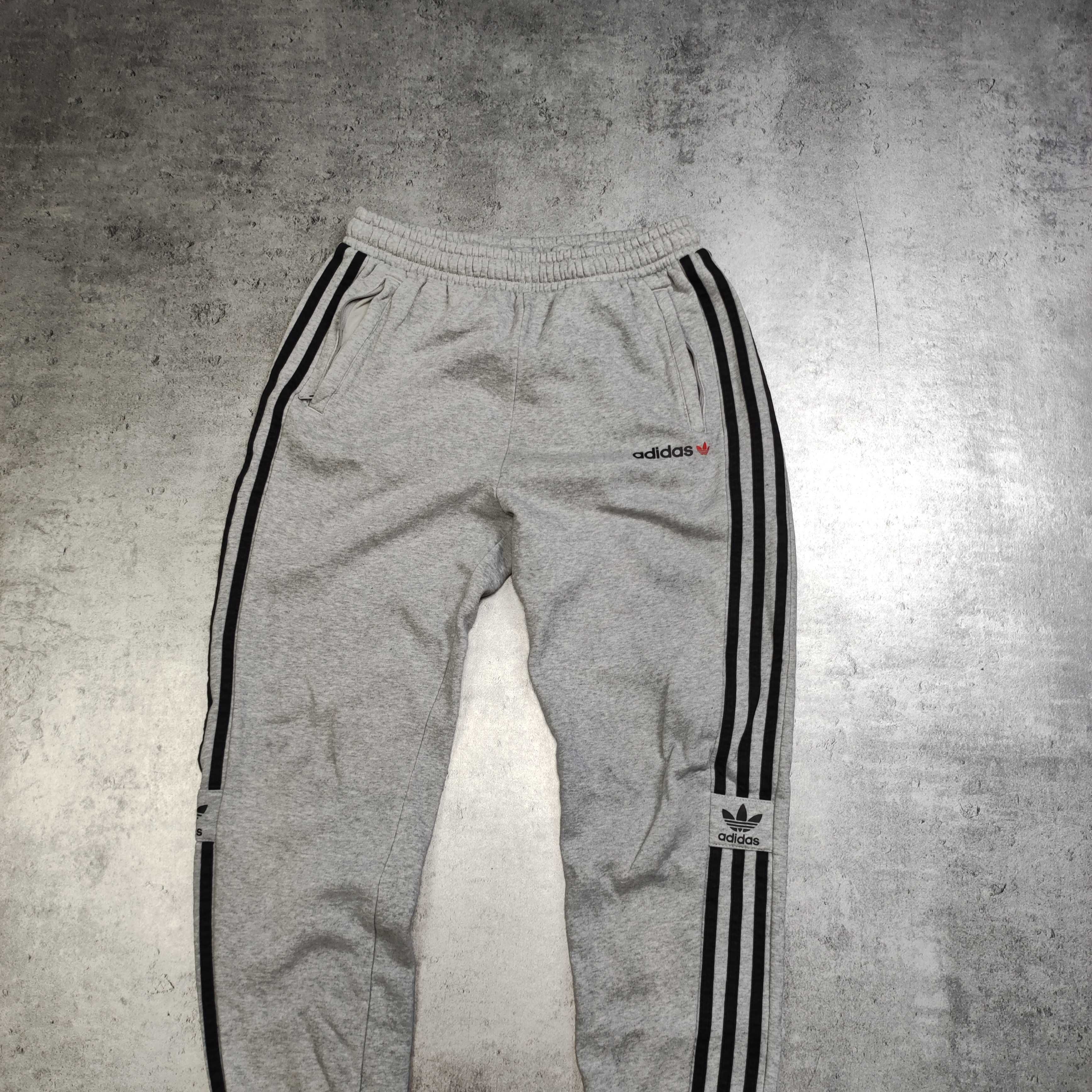 MĘSKIE Spodnie Dresy Dresowe Sport Bawełna 3 Paski Logo Adidas Nadruk