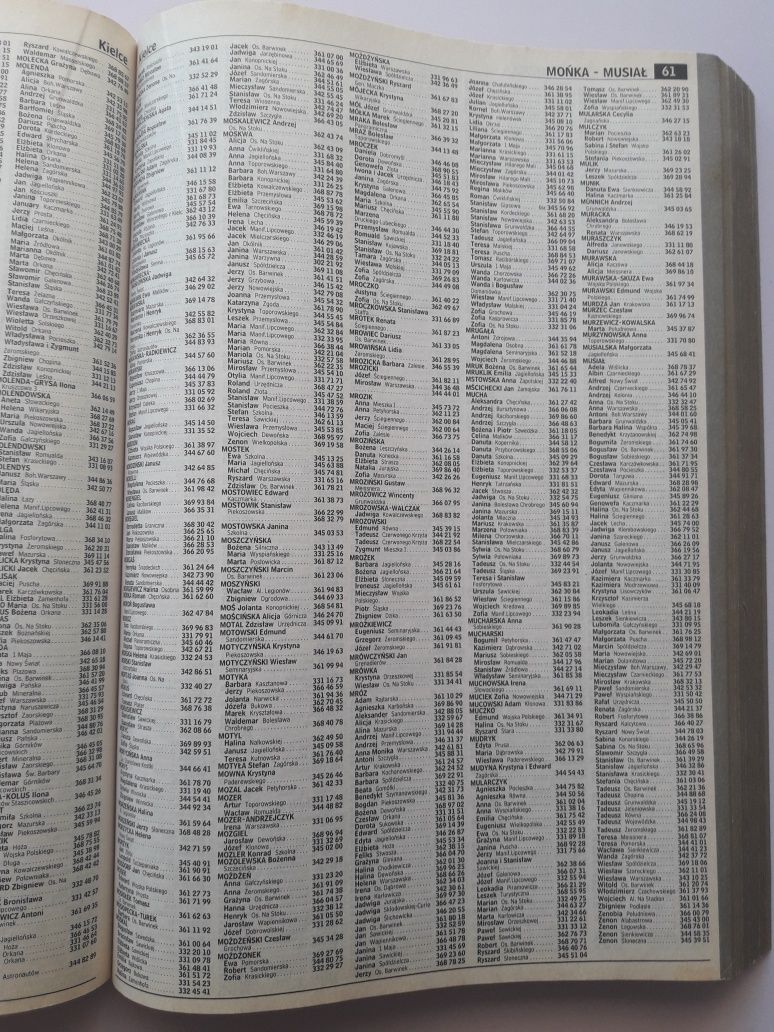 książka telefoniczna Kielce 2001/2