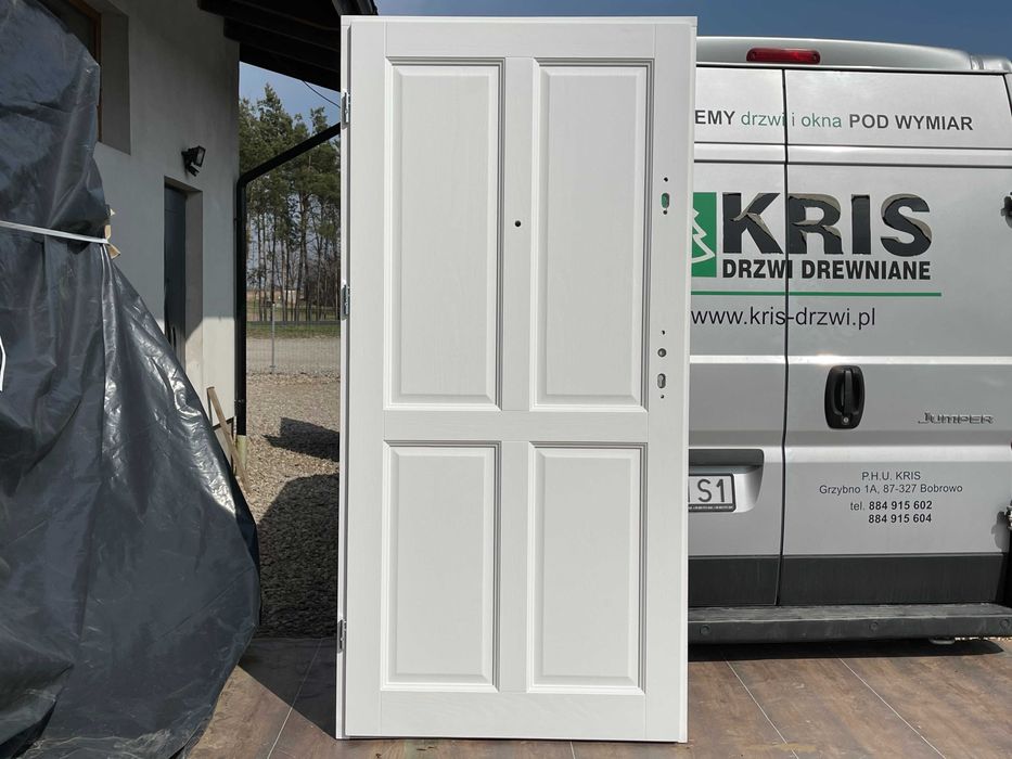 Drzwi drewniane 900 Ofert zewnętrzne klatkowe Na każdy wymiar montaż