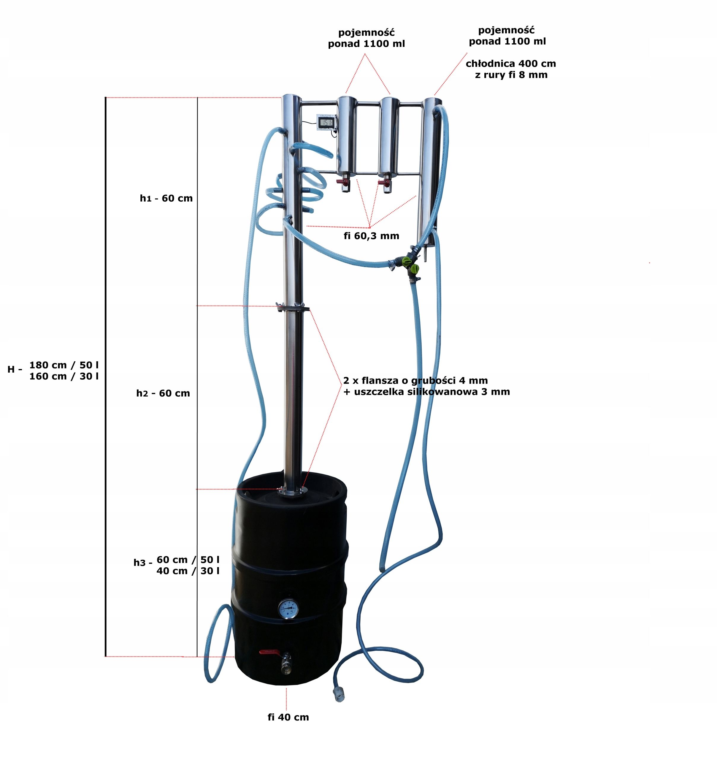 Destylator Elektryczny Automat Zimne Palce 180 Cm