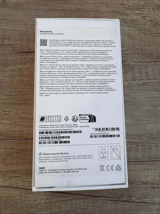 Iphone 16 pro 128 GB com caixa e fatura Black Titanio