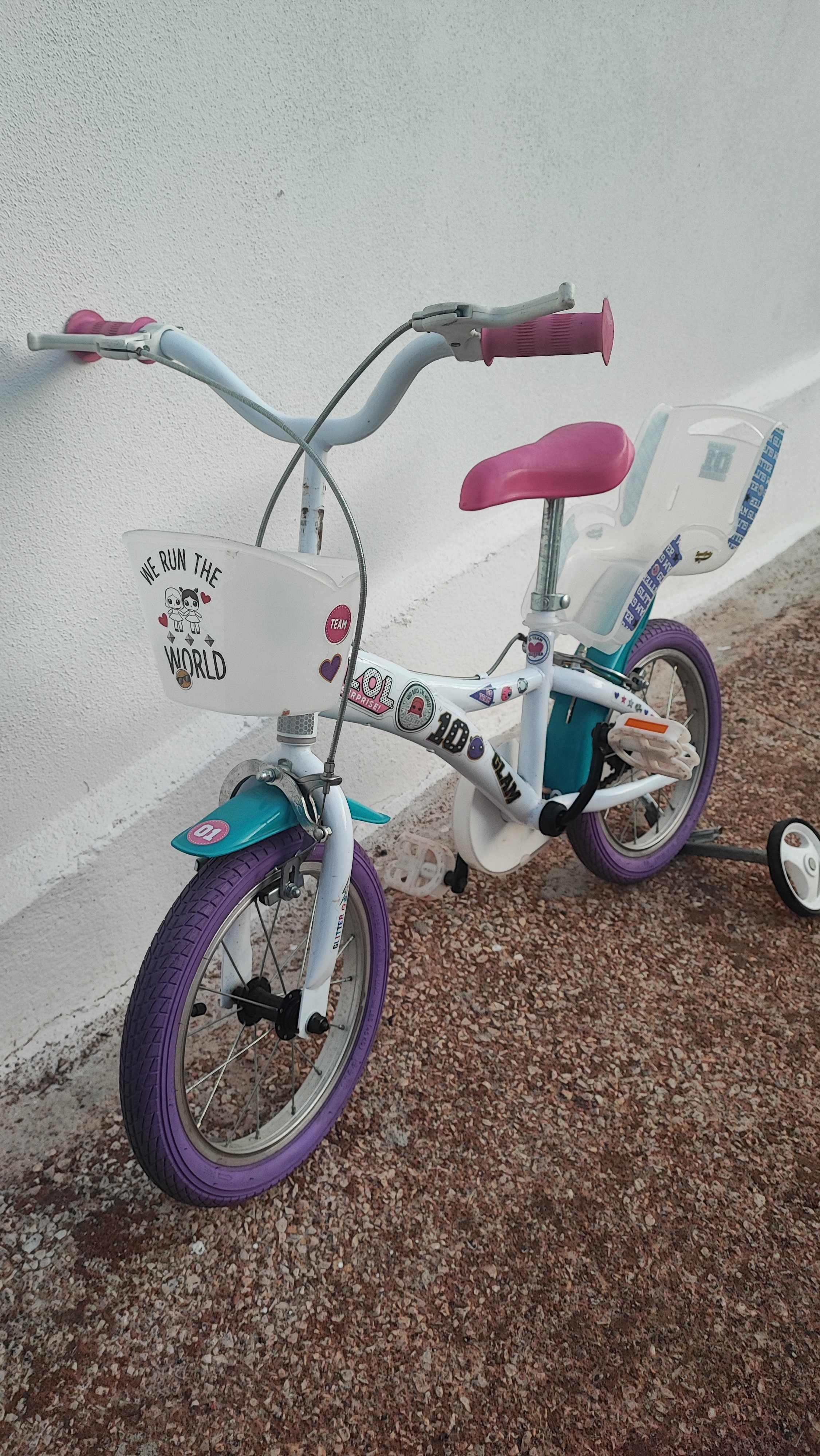 Bicicleta menina 4-7 anos roda 14 polegadas