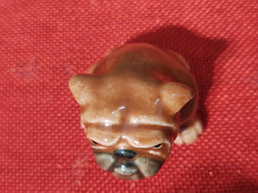 Figurka kolekcjonerska buldog, PRL, Kuka Wojciech Rydz