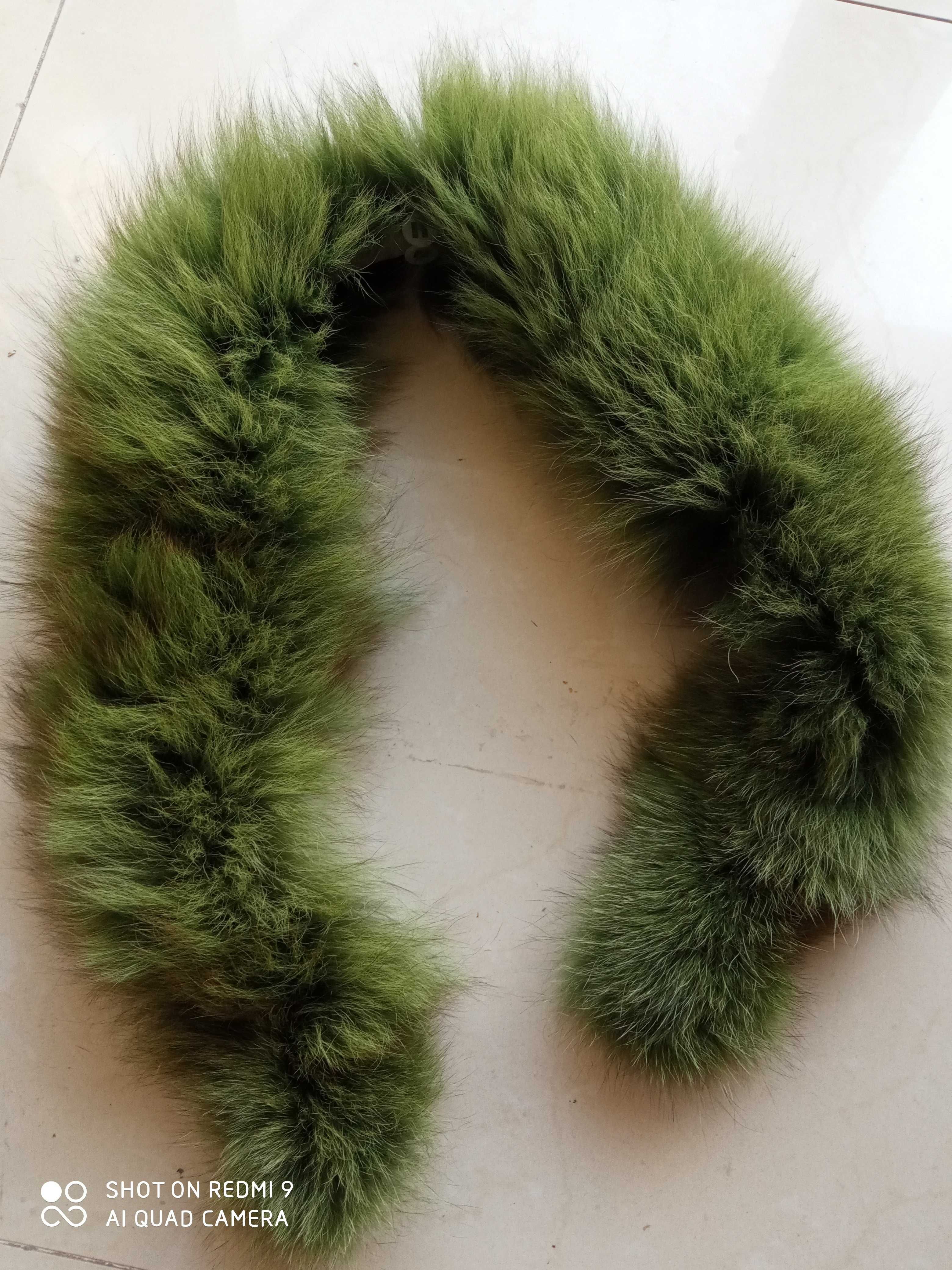 Obszycie kaptura kołnierza lis naturalny 80 cm khaki