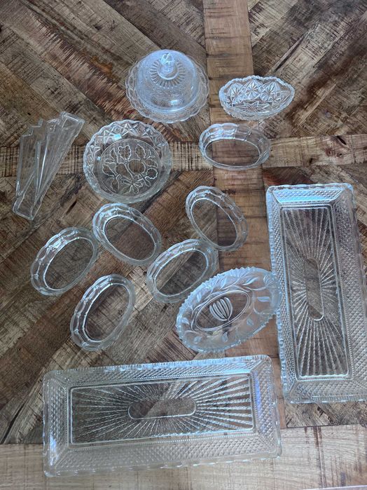Kryształy PRL Zestaw kryształów huta Hortensja i inne