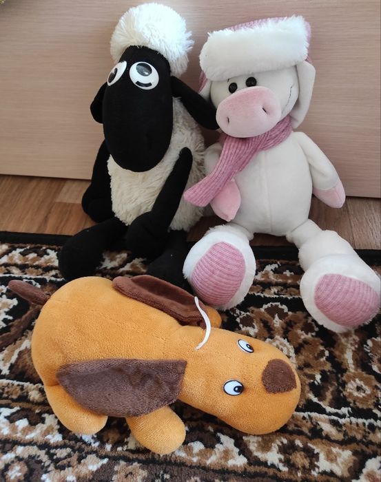 Мягкие игрушки, свинка, собака