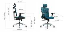Ergonomiczny fotel biurowy ERGO 500 niebieski - zdrowy kręgosłup