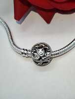 Charm's dwustronny srebro teatr maska S925