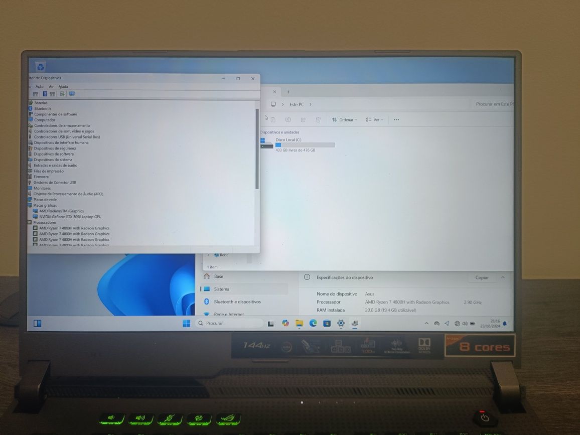 Asus Ryzen 7 3050RTX 20 RAM 512 Gigas