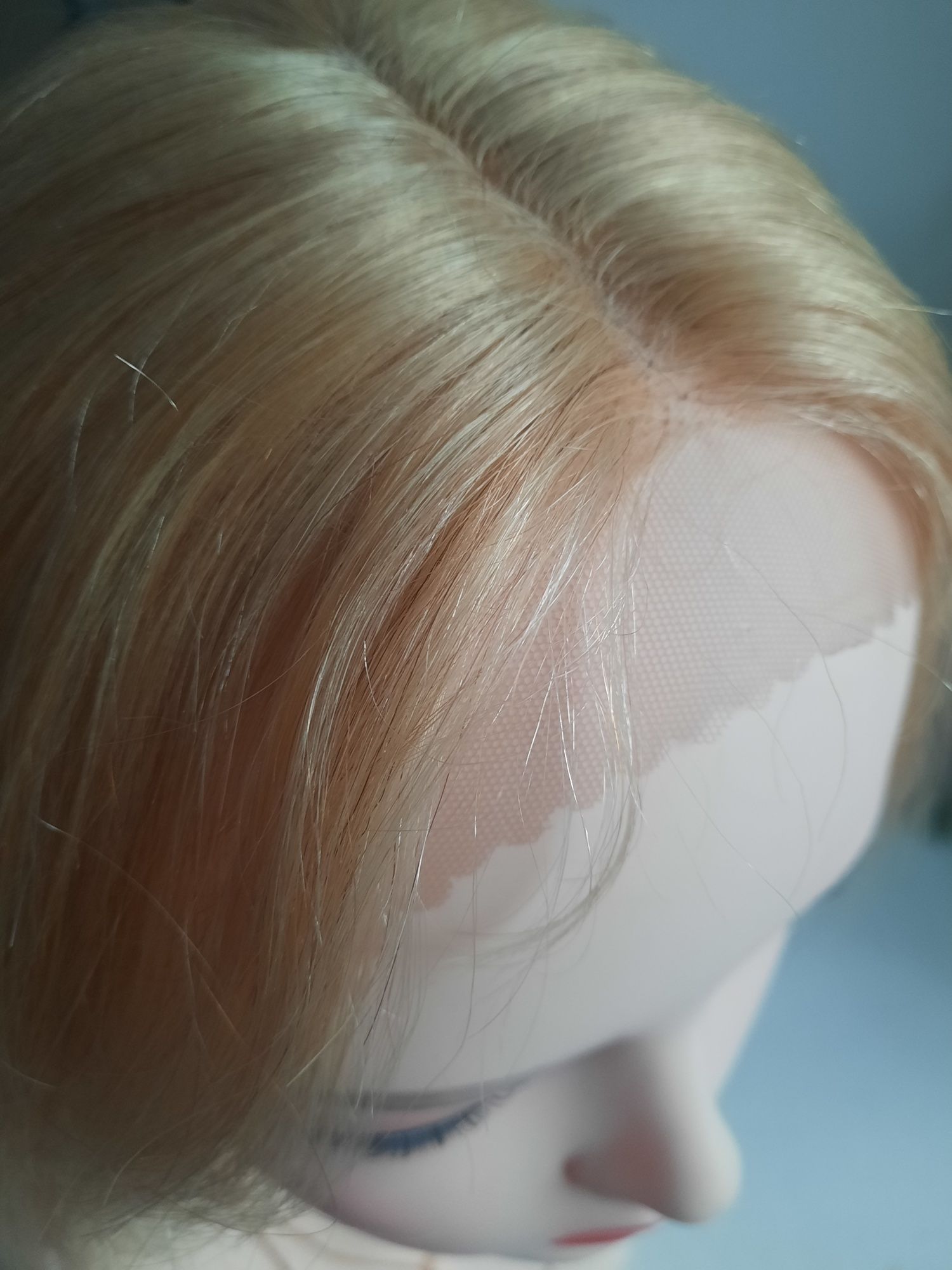 Blond peruka ludzkie włosy prawdziwe naturalne t part siateczka baleya