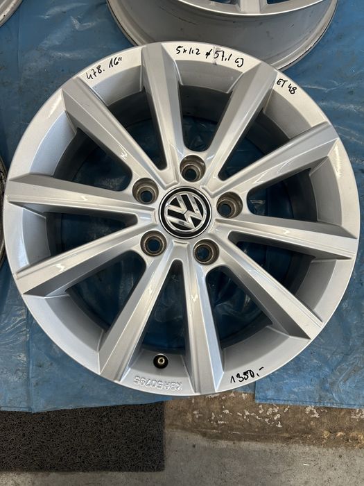 478 Felgi Aluminiowe Volkswagen VW R 16 5x112 Bardzo Ładne
