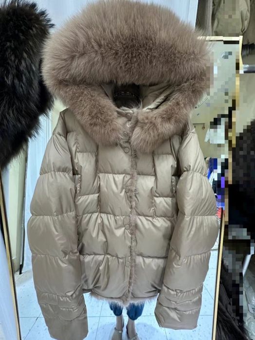 Пуховик жіночий,натуральне хутро,наповнювач(качиний пух)M,L,XL