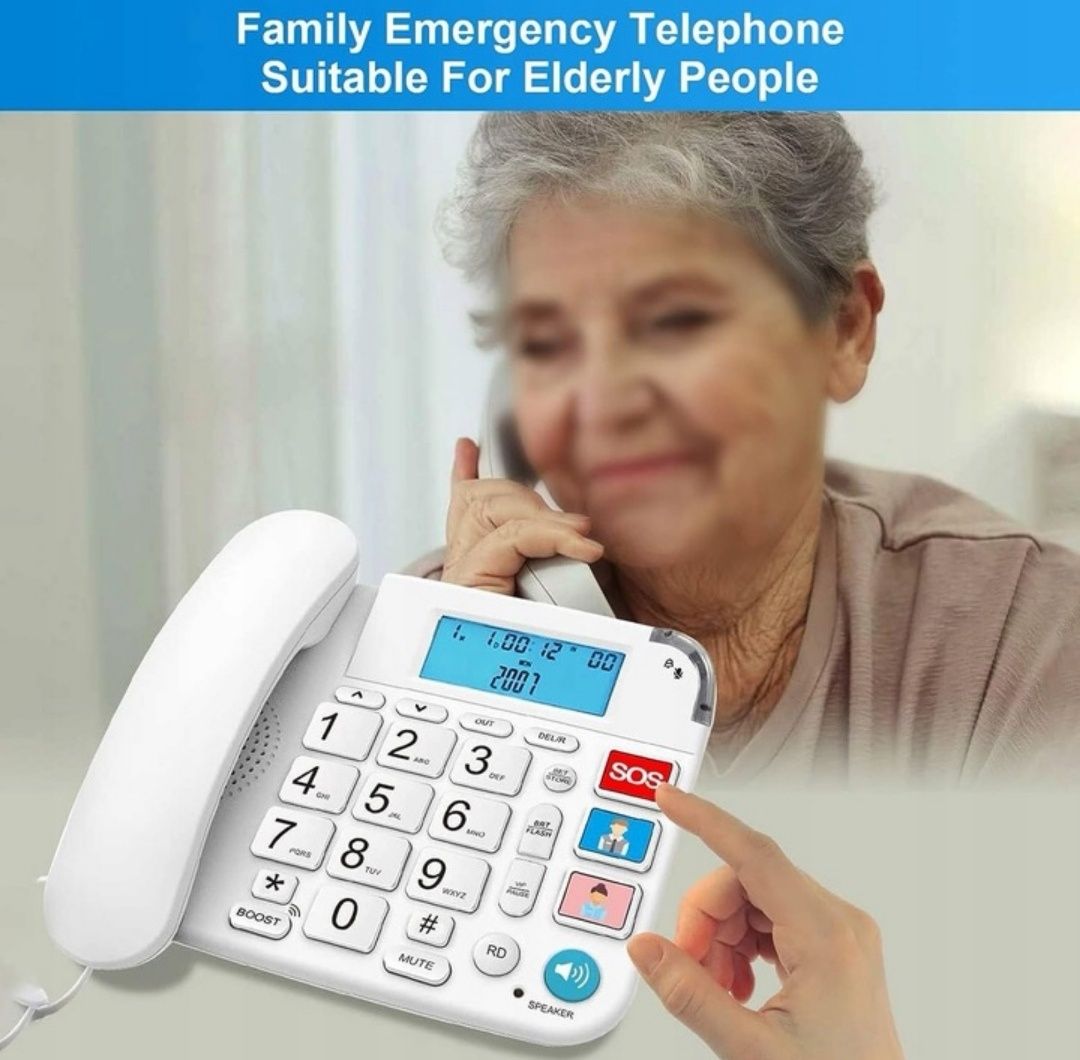 Telefon Stacjonarny OR-813 z dużymi klawiszami dla starszych osób