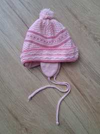 Pepco czapka niemowlęca zimowa różowa dziewczęca rozmiar 80 cm wiązana