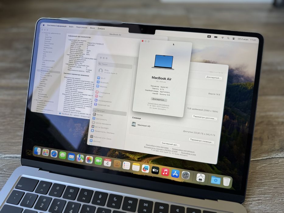 MacBook Air M2 2022 8Gb ssd 250Gb