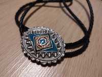 Bolo, krawat country / kowboj / boho / vintage / wzór indiański / 1993