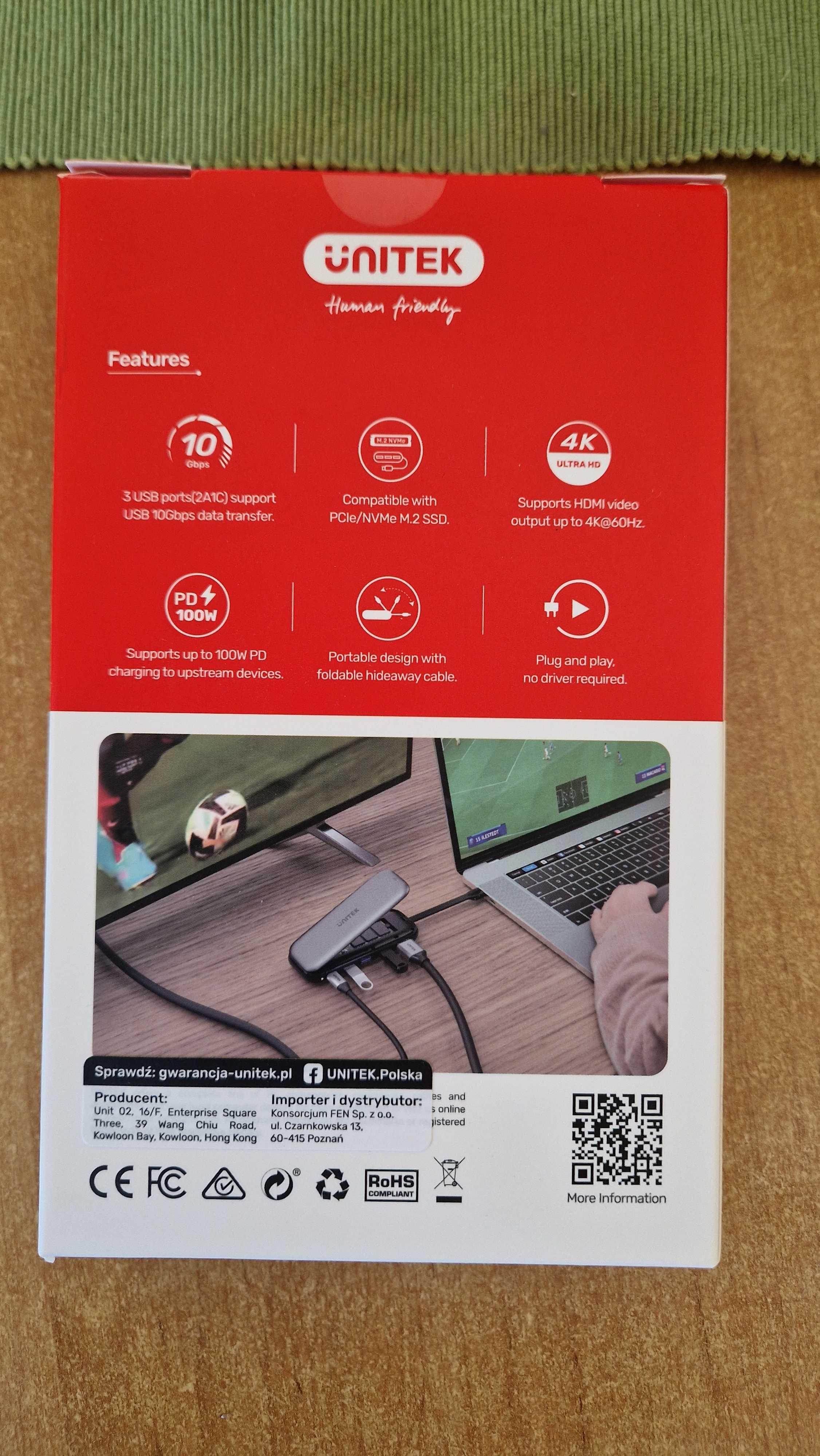Unitek uHUB H6 6-in-1 USB-C M.2 SSD Storage Hub
