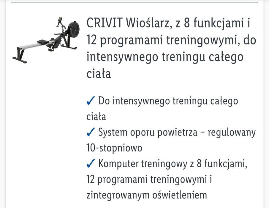 Ergometr wioślarz Crivit