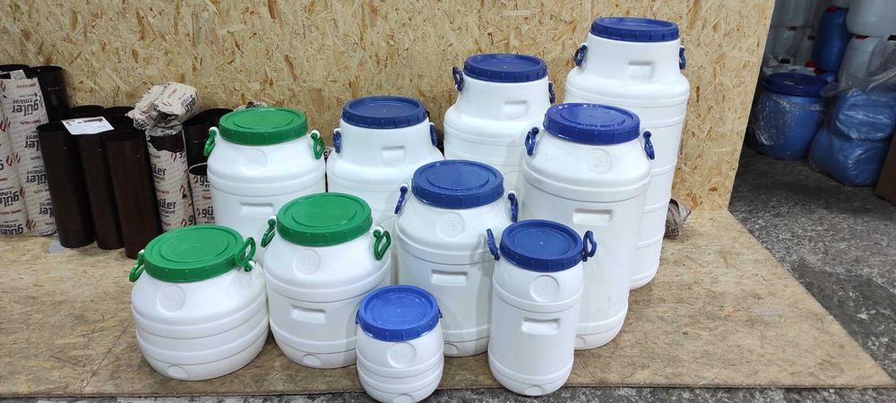 Бідон пластиковий харчовий  10, 20, 35, 45, 55, 65, 75, 80, 100, 120 л