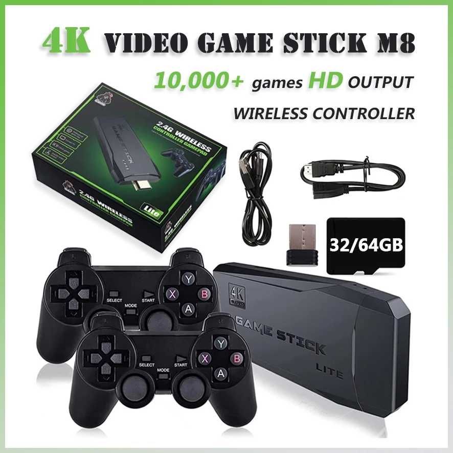 Consola Retro 4k Ultra HD M8 Game Stick 64gb - NOVO