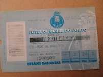 Bilhete antigo da Super Taça
