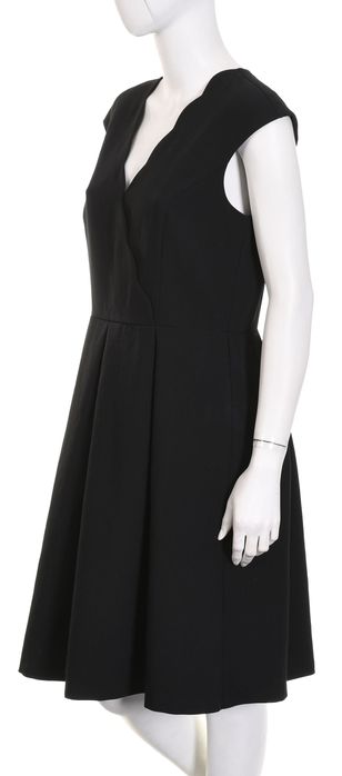 H&M elegancka czarna sukienka midi z kontrafałdami r. 40