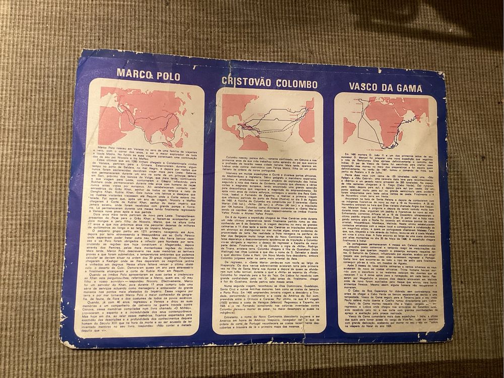 Caderneta de cromos Grandes Descobridores na forma de decalcomanias