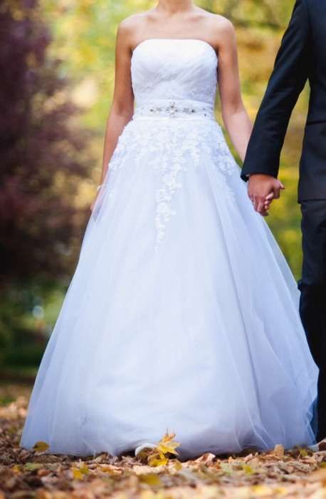 Suknia ślubna Elizabeth 34 36 (gorset, Swarovski, halka, welon, buty)